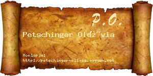 Petschinger Olívia névjegykártya